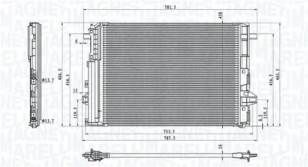 Kondensator, Klimaanlage MAGNETI MARELLI 350203758000