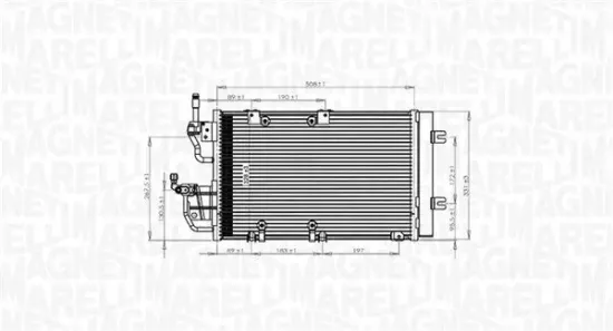 Kondensator, Klimaanlage MAGNETI MARELLI 350203771000 Bild Kondensator, Klimaanlage MAGNETI MARELLI 350203771000