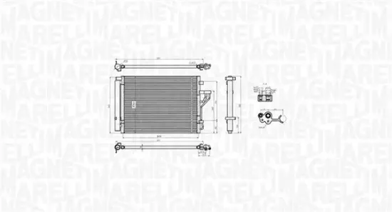 Kondensator, Klimaanlage MAGNETI MARELLI 350203778000 Bild Kondensator, Klimaanlage MAGNETI MARELLI 350203778000