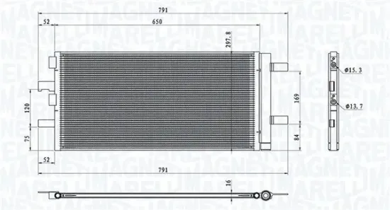 Kondensator, Klimaanlage MAGNETI MARELLI 350203786000 Bild Kondensator, Klimaanlage MAGNETI MARELLI 350203786000