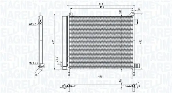 Kondensator, Klimaanlage MAGNETI MARELLI 350203793000