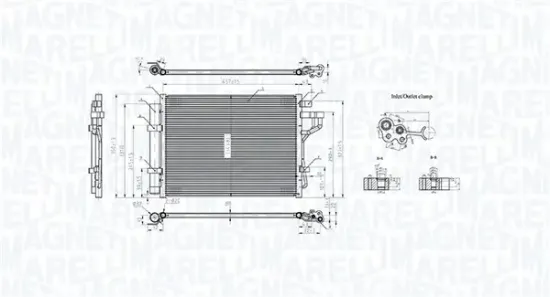 Kondensator, Klimaanlage MAGNETI MARELLI 350203802000 Bild Kondensator, Klimaanlage MAGNETI MARELLI 350203802000