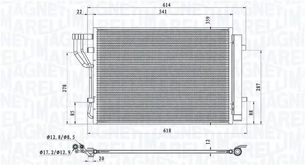 Kondensator, Klimaanlage MAGNETI MARELLI 350203805000