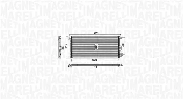 Kondensator, Klimaanlage MAGNETI MARELLI 350203807000