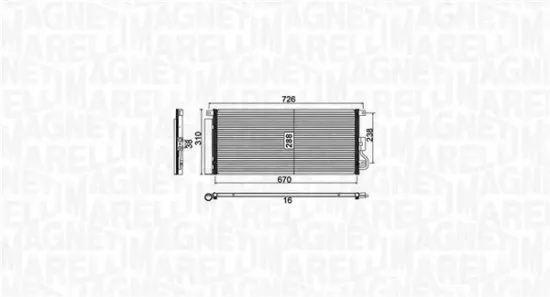 Kondensator, Klimaanlage MAGNETI MARELLI 350203807000 Bild Kondensator, Klimaanlage MAGNETI MARELLI 350203807000