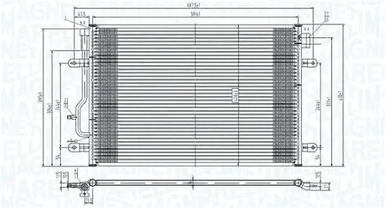 Kondensator, Klimaanlage MAGNETI MARELLI 350203817000 Bild Kondensator, Klimaanlage MAGNETI MARELLI 350203817000