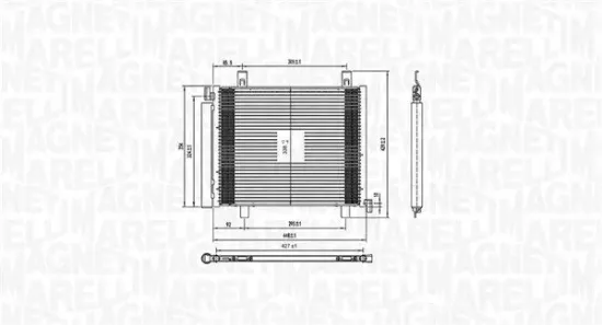 Kondensator, Klimaanlage MAGNETI MARELLI 350203836000 Bild Kondensator, Klimaanlage MAGNETI MARELLI 350203836000