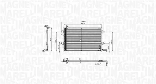 Kondensator, Klimaanlage MAGNETI MARELLI 350203840000