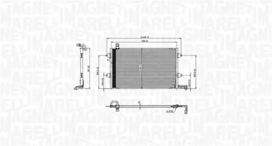 Kondensator, Klimaanlage MAGNETI MARELLI 350203840000 Bild Kondensator, Klimaanlage MAGNETI MARELLI 350203840000