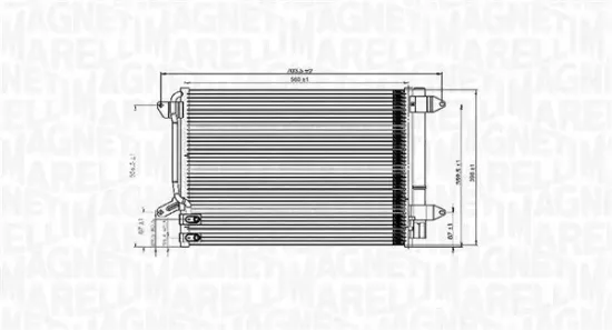 Kondensator, Klimaanlage MAGNETI MARELLI 350203845000 Bild Kondensator, Klimaanlage MAGNETI MARELLI 350203845000