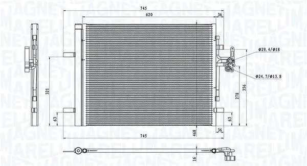 Kondensator, Klimaanlage MAGNETI MARELLI 350203873000