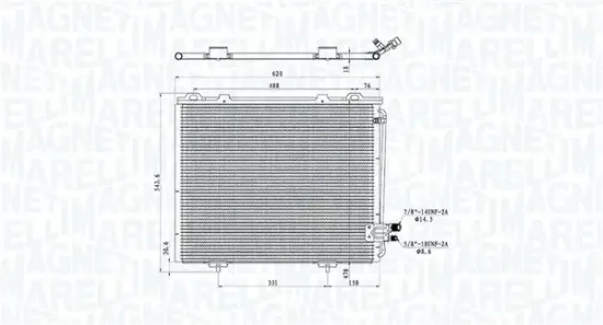 Kondensator, Klimaanlage MAGNETI MARELLI 350203889000 Bild Kondensator, Klimaanlage MAGNETI MARELLI 350203889000