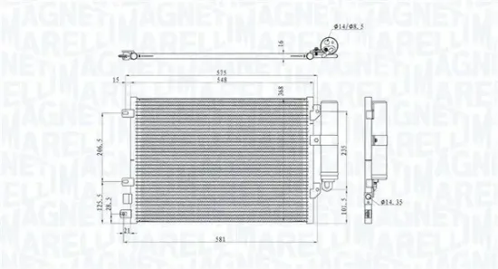 Kondensator, Klimaanlage MAGNETI MARELLI 350203893000 Bild Kondensator, Klimaanlage MAGNETI MARELLI 350203893000