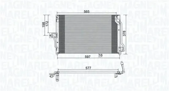 Kondensator, Klimaanlage MAGNETI MARELLI 350203897000 Bild Kondensator, Klimaanlage MAGNETI MARELLI 350203897000