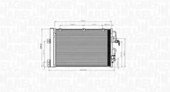 Kondensator, Klimaanlage MAGNETI MARELLI 350203900000 Bild Kondensator, Klimaanlage MAGNETI MARELLI 350203900000