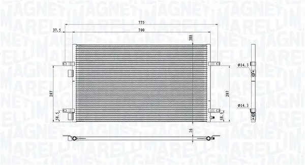 Kondensator, Klimaanlage MAGNETI MARELLI 350203901000