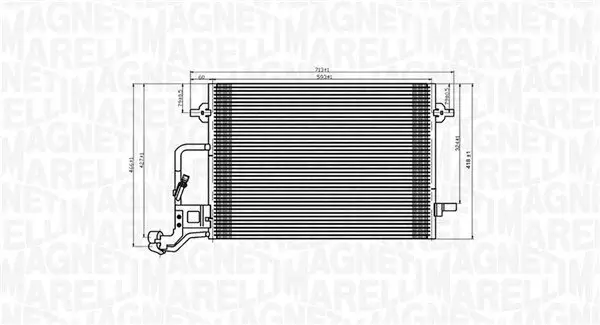 Kondensator, Klimaanlage MAGNETI MARELLI 350203909000