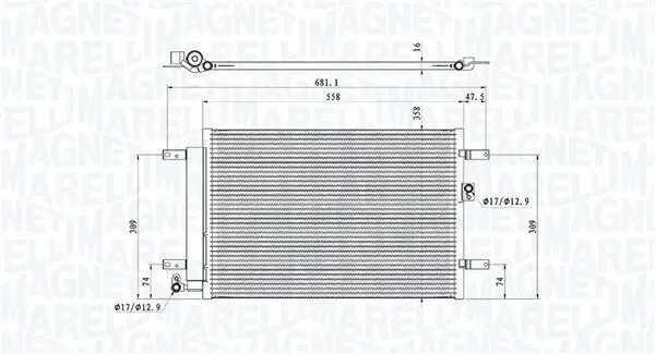 Kondensator, Klimaanlage MAGNETI MARELLI 350203910000
