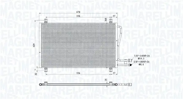 Kondensator, Klimaanlage MAGNETI MARELLI 350203913000