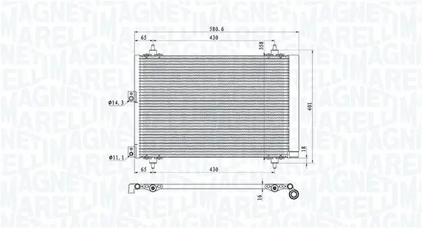 Kondensator, Klimaanlage MAGNETI MARELLI 350203920000