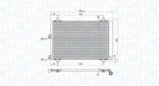 Kondensator, Klimaanlage MAGNETI MARELLI 350203920000 Bild Kondensator, Klimaanlage MAGNETI MARELLI 350203920000