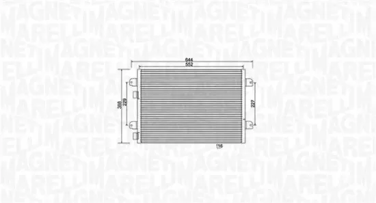 Kondensator, Klimaanlage MAGNETI MARELLI 350203931000 Bild Kondensator, Klimaanlage MAGNETI MARELLI 350203931000