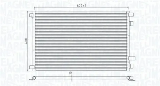 Kondensator, Klimaanlage MAGNETI MARELLI 350203932000 Bild Kondensator, Klimaanlage MAGNETI MARELLI 350203932000