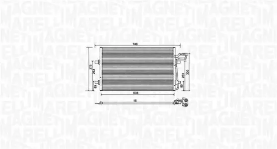 Kondensator, Klimaanlage MAGNETI MARELLI 350203934000 Bild Kondensator, Klimaanlage MAGNETI MARELLI 350203934000