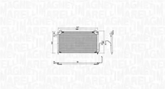 Kondensator, Klimaanlage MAGNETI MARELLI 350203939000 Bild Kondensator, Klimaanlage MAGNETI MARELLI 350203939000