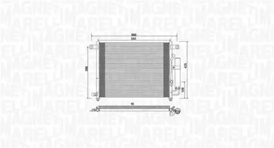 Kondensator, Klimaanlage MAGNETI MARELLI 350203943000 Bild Kondensator, Klimaanlage MAGNETI MARELLI 350203943000