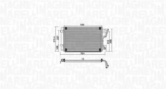 Kondensator, Klimaanlage MAGNETI MARELLI 350203951000 Bild Kondensator, Klimaanlage MAGNETI MARELLI 350203951000