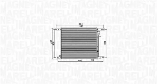 Kondensator, Klimaanlage MAGNETI MARELLI 350203966000 Bild Kondensator, Klimaanlage MAGNETI MARELLI 350203966000