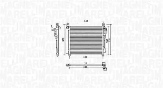 Kondensator, Klimaanlage MAGNETI MARELLI 350203980000 Bild Kondensator, Klimaanlage MAGNETI MARELLI 350203980000