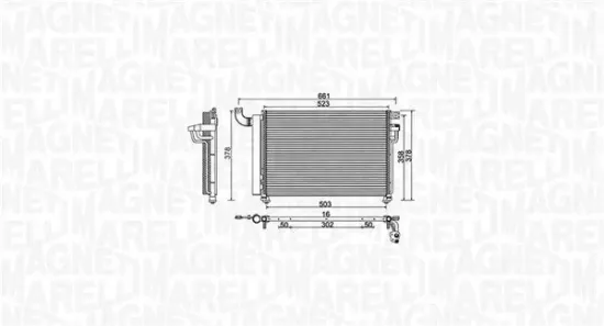 Kondensator, Klimaanlage MAGNETI MARELLI 350203982000 Bild Kondensator, Klimaanlage MAGNETI MARELLI 350203982000