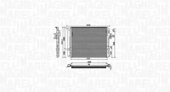 Kondensator, Klimaanlage MAGNETI MARELLI 350203983000 Bild Kondensator, Klimaanlage MAGNETI MARELLI 350203983000