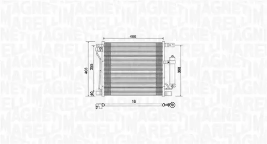 Kondensator, Klimaanlage MAGNETI MARELLI 350203992000 Bild Kondensator, Klimaanlage MAGNETI MARELLI 350203992000