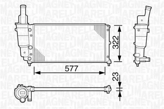 Kühler, Motorkühlung MAGNETI MARELLI 350213114000 Bild Kühler, Motorkühlung MAGNETI MARELLI 350213114000