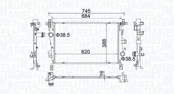 Kühler, Motorkühlung MAGNETI MARELLI 350214400000