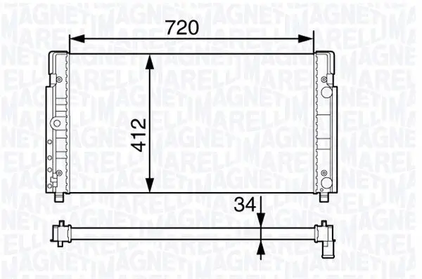 Kühler, Motorkühlung MAGNETI MARELLI 350213144200 Bild Kühler, Motorkühlung MAGNETI MARELLI 350213144200