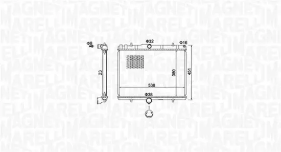 Kühler, Motorkühlung MAGNETI MARELLI 350213151800 Bild Kühler, Motorkühlung MAGNETI MARELLI 350213151800