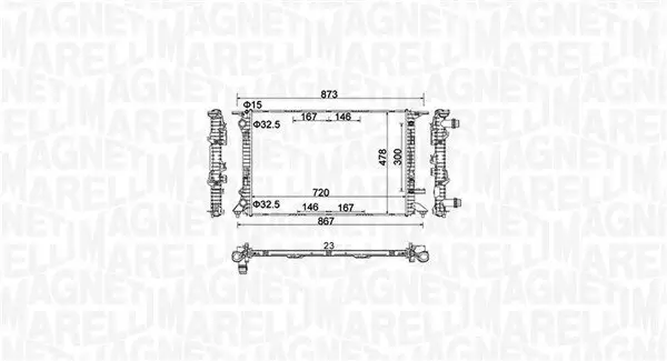 Kühler, Motorkühlung MAGNETI MARELLI 350213152100