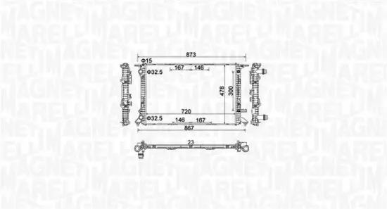 Kühler, Motorkühlung MAGNETI MARELLI 350213152100 Bild Kühler, Motorkühlung MAGNETI MARELLI 350213152100