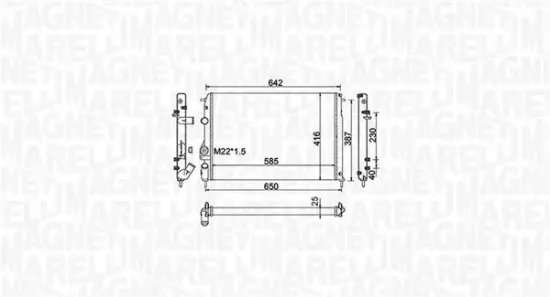 Kühler, Motorkühlung MAGNETI MARELLI 350213159100 Bild Kühler, Motorkühlung MAGNETI MARELLI 350213159100