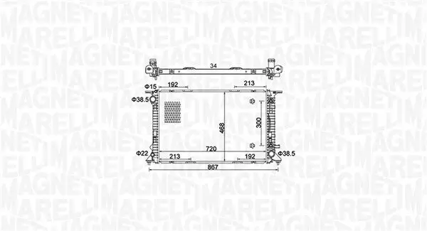 Kühler, Motorkühlung MAGNETI MARELLI 350213161800