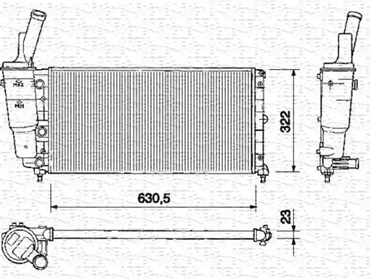 Kühler, Motorkühlung MAGNETI MARELLI 350213161000 Bild Kühler, Motorkühlung MAGNETI MARELLI 350213161000