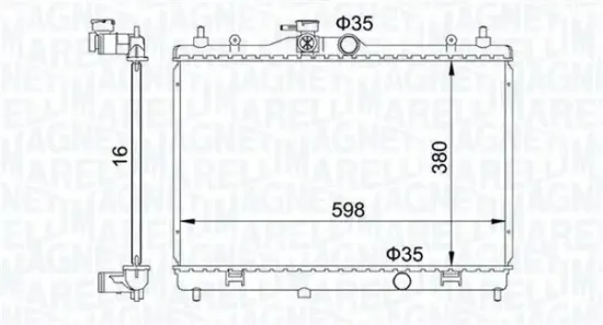 Kühler, Motorkühlung MAGNETI MARELLI 350213168300 Bild Kühler, Motorkühlung MAGNETI MARELLI 350213168300