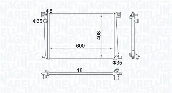Kühler, Motorkühlung MAGNETI MARELLI 350213168600