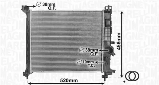 Kühler, Motorkühlung MAGNETI MARELLI 350213168800 Bild Kühler, Motorkühlung MAGNETI MARELLI 350213168800