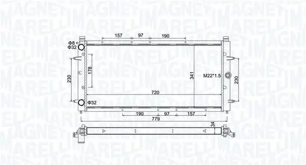 Kühler, Motorkühlung MAGNETI MARELLI 350213174600