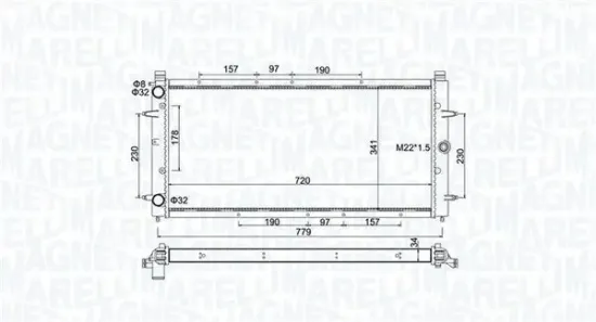 Kühler, Motorkühlung MAGNETI MARELLI 350213174600 Bild Kühler, Motorkühlung MAGNETI MARELLI 350213174600